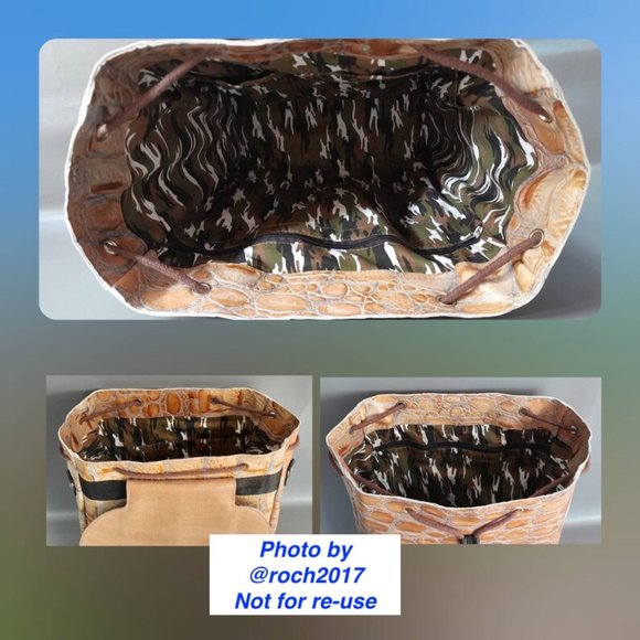 Monstera Leaf Leather Convertible Backpack - Picture 12 of 16